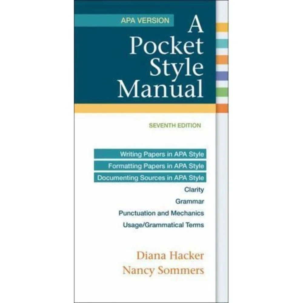 A Pocket Style Manual, APA Version Spiral Nancy, Hacker, Diana So